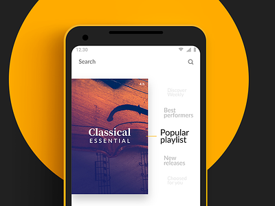 Discover - ClassicApp - #Designflows2019 #1 android app classical contest design designflows dot flat interface ios music music app sketch ui ux