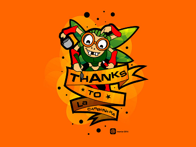 Thanks La Carbonera bubble cartoon character fun happy illustration mascot thank you