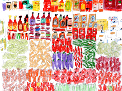 Mexican marketplace abstract illustration drawing illustration