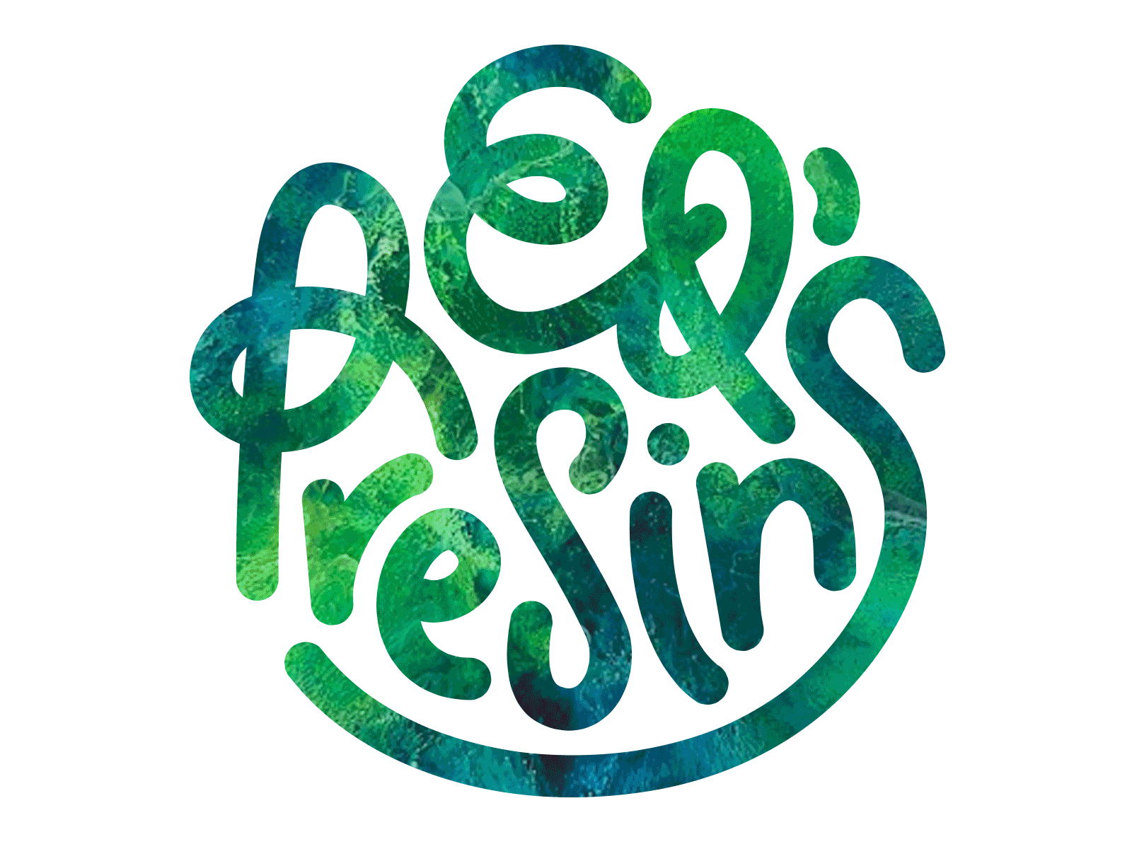Red's Resin custom type logo resin type typography