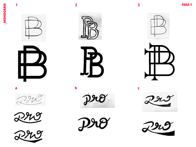 PB w/o J b baseball monogram p pb pro