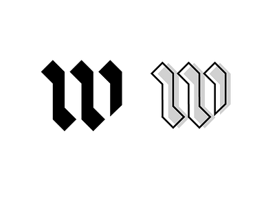 w brand logo monogram w