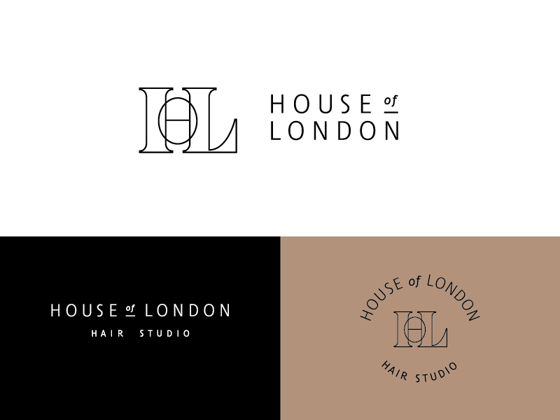 HOL salon hair monogram outline serif house of london