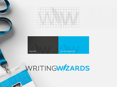 Writing Wizards Logo blue logo logotype text write writing