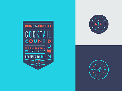 Cocktail Countdown badge branding identity new years