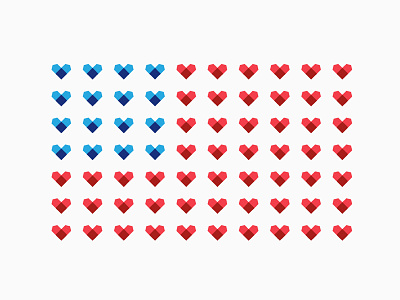 Healthy America america branding collateral flag health hearts identity illustration us