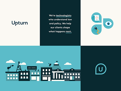 Upturn Site brand identity illustration law logo policy site tech town