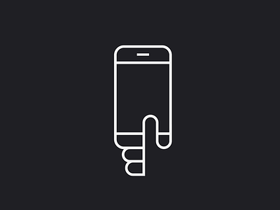 Hold My Phone hand icon line art mono weight phone simple text