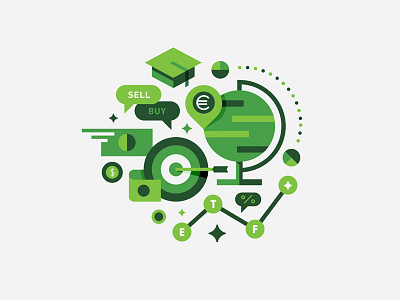 Around the Globe currency e commerce finance global illustration