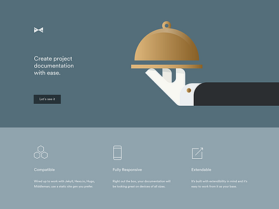 Sir! branding butler food illustration server site ui web