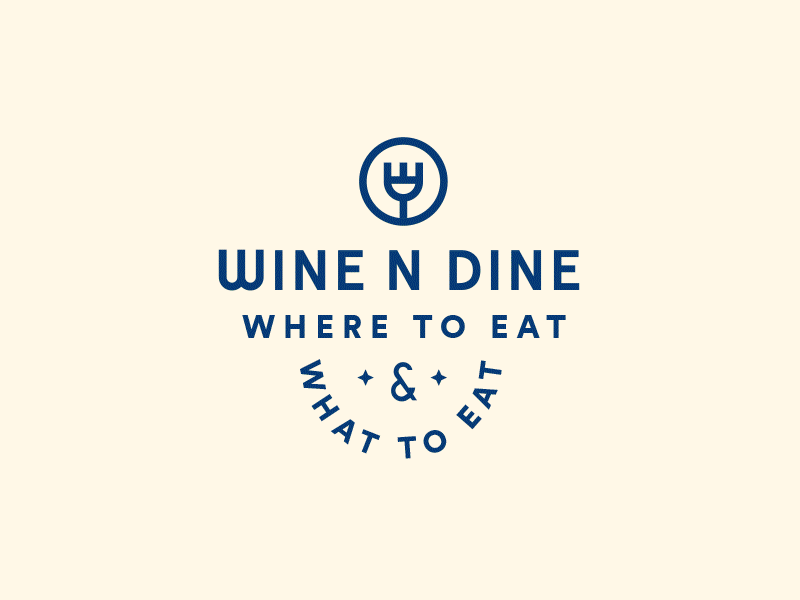 Wine n Dine app brand dine food identity logo wine