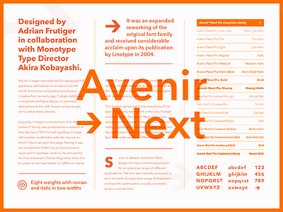 Fonts.com Avenir Next avenir font fonts.com layout specimen type