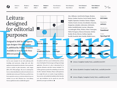 Fonts.com Leitura editorial font fonts.com layout leitura specimen type