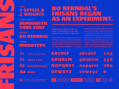 Fonts.com Frisans editorial font fonts.com frisans layout monotype specimen type