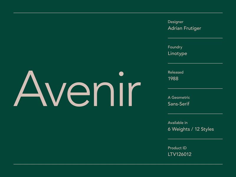 Monotype Avenir Specimen avenir font frutiger layout linotype monotype specimen type typography