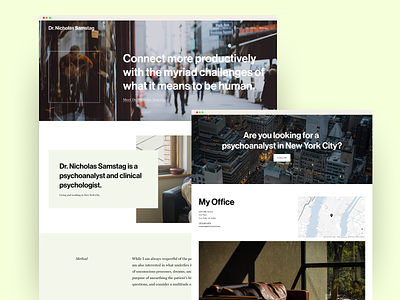Psychoanalyst in New York City homepage landing page map new york city squarespace website therapist therapy ui