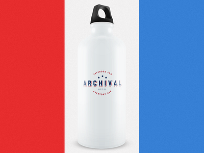 Archival Water Bottle american americana badge clothing heritage logo mockup oregon