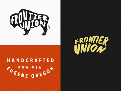 Frontier Union Identity brand buffalo clothing hand lettering oregon typography