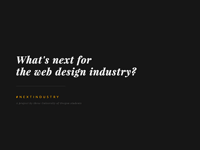 Next Industry oregon typography ux design web design