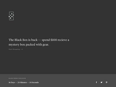 Landing page design for some Black Friday madness geometric monochrome ui ux visual design web design