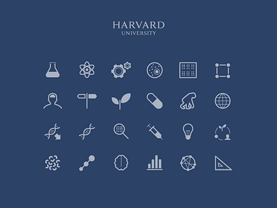 Science icon set for Harvard University