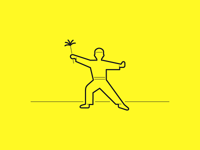 Spruce Lee bruce lee cleaning duster icon karate kung fu martial arts master spring vector