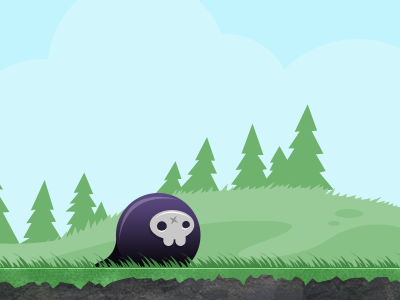 Environment for "Squirm" Video Game blue character environment gray green purple video game