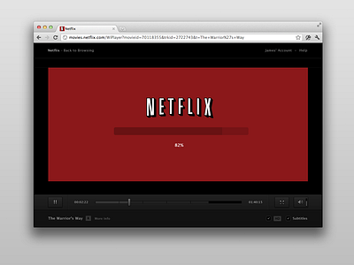 Mock Netflix's Web Browser Player by James Barnes on Dribbble