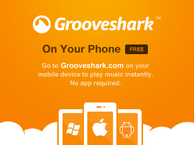 Grooveshark Mobile (HTML5 app) ad branding grooveshark html5 illustration mobile