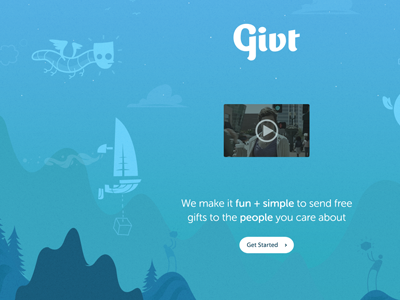 Givt Preview creatures flat givt homepage illustration splash page world