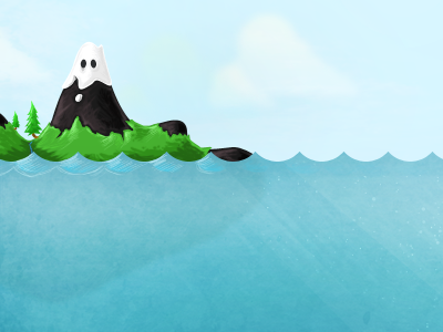 Above Water blue green illustration island water waves
