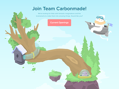Current Openings Landing Page carbonmade illustration jobs landing mobile