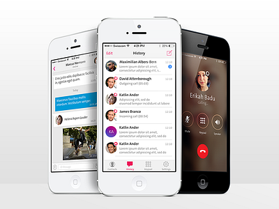 iO Redesign call history ios7 iphone messaging timeline