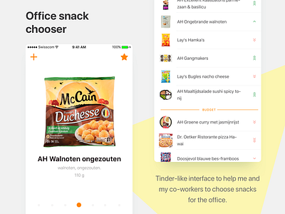 Office Snack Chooser food list office snacks tinder vote