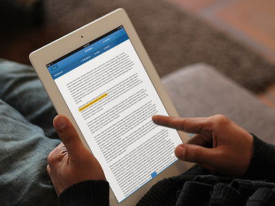 iPad app blue highlight ios ipad reading text