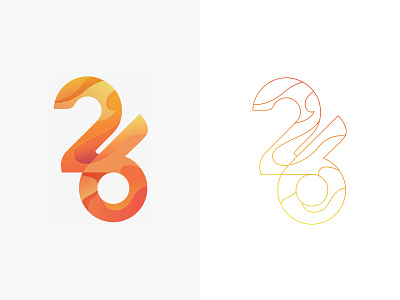 26 May Logo 26 branding design fire gradients identity illustration line logo mark may orange