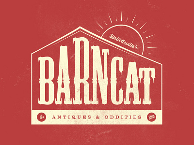 Barncat Antiques & Oddities logo texas typography