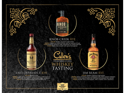 Cullens Whiskey Flight advertising whiskey