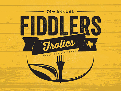 Fiddlers Frolics logo texas typography