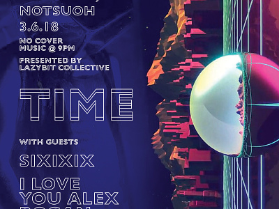 TIME - Show Posters poster design synthwave typography