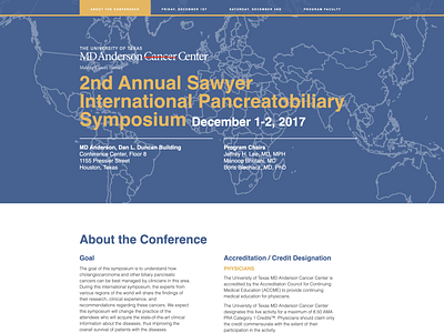 2nd Annual Sawyer International Pancreatobiliary Symposium houston ux ui website