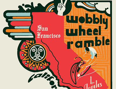 wobbly wheel rando design graphic design illustration poster