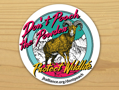 Don't Poach the Powder 90s graphic design illustration jackson hole skiing sticker sticker design vector