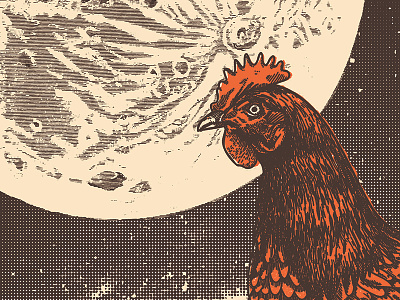 Know The Law! chicken idaho moon night print screen print serigraph two color