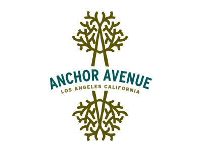 Anchor Avenue Logo a brown family tree green identity lifestyle logo natural organic roots rough tree