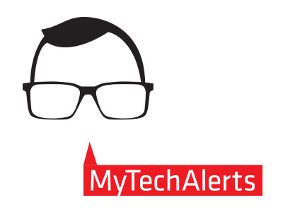 My Tech Alerts Logo alert geek glasses identity inform las vegas logo nerd nv red support tech