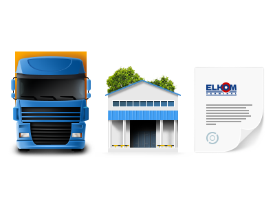 Some icons for new website document truck warehouse