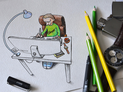 Designer chapps designer drawing handmade ink pen odessa pencils ukraine