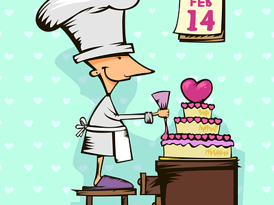 Valentine's Day Cook cake calendar cook creme february 14 hearts kitchen odessa ukraine valrntines day wallpaper