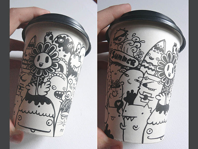 Doodle Cup cup doodle art monsters